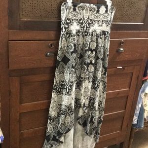 High low black and white Victorian skirt